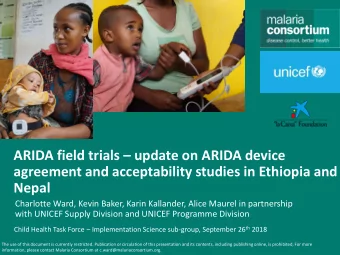 Nepal  Charlotte Ward, Kevin Baker, Karin Kallander, Alice Maurel in partnership  with UNICEF