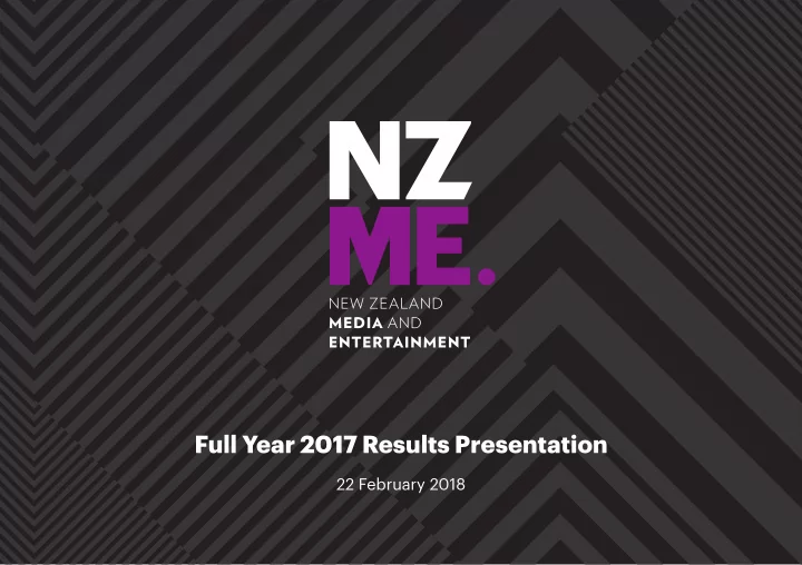 full year 2017 results presentation