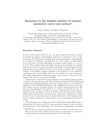 Sparseness in the implicit equation of rational parametric curves and surfaces  Ioannis Z.