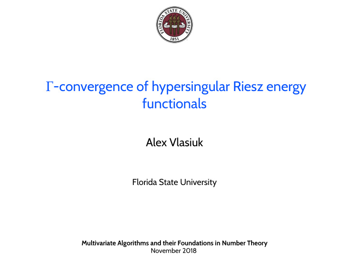 convergence of hypersingular riesz energy functionals