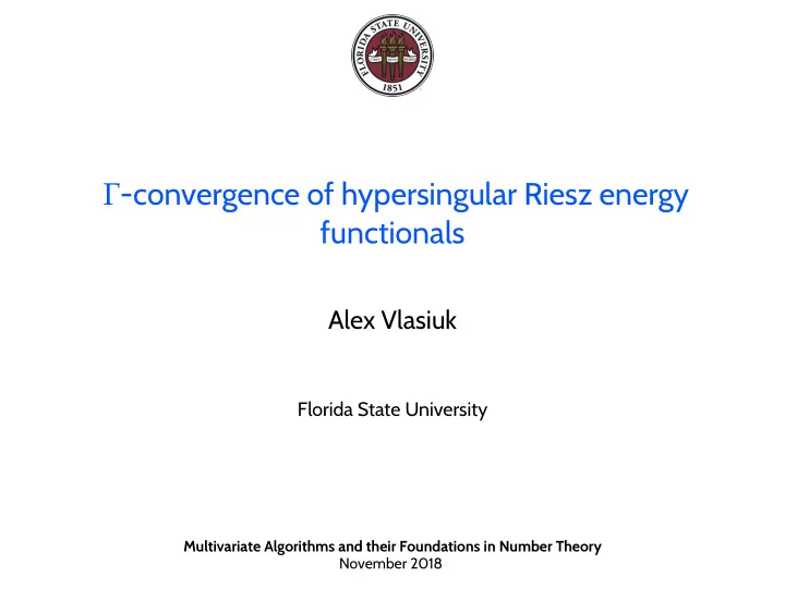 convergence of hypersingular riesz energy functionals