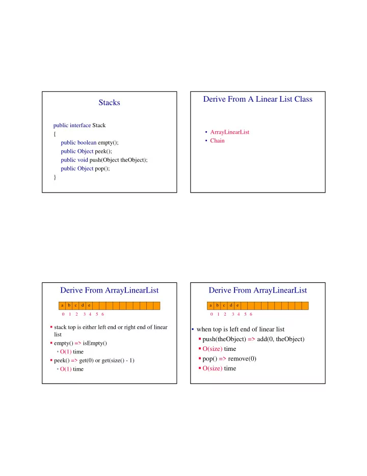 derive from a linear list class stacks