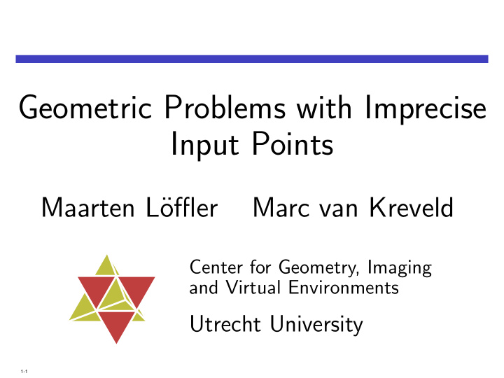 geometric problems with imprecise input points