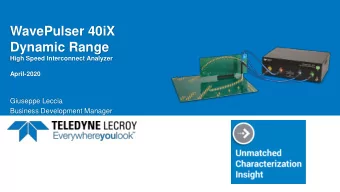 Dynamic Range  High Speed Interconnect Analyzer  April-2020  Giuseppe Leccia  Business Development