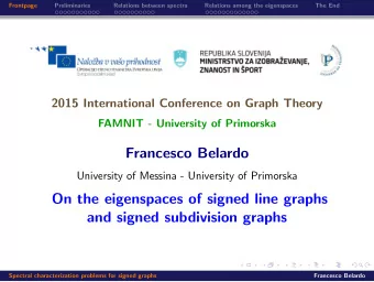 Francesco Belardo  University of Messina - University of Primorska  On the eigenspaces of signed