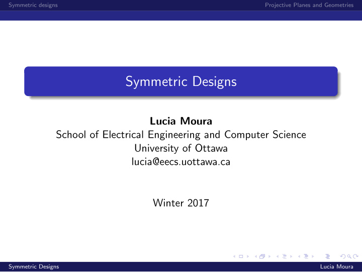 symmetric designs