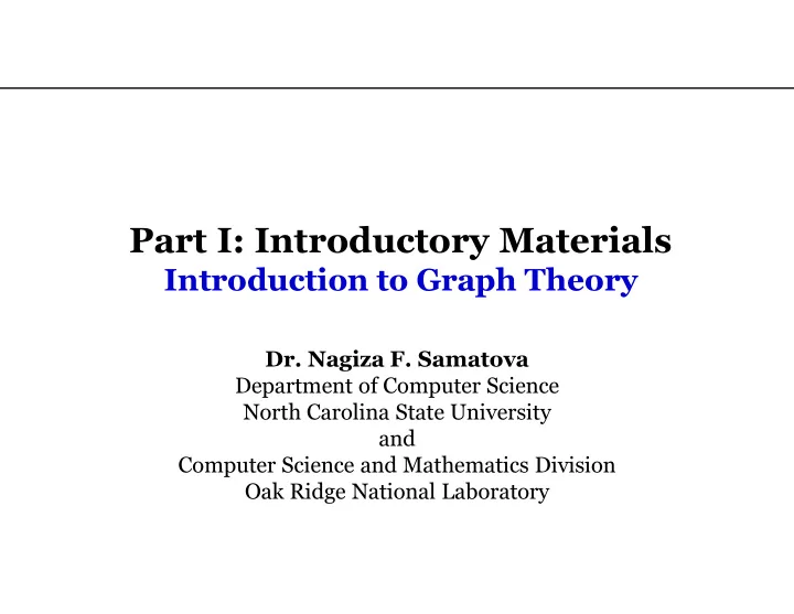 part i introductory materials