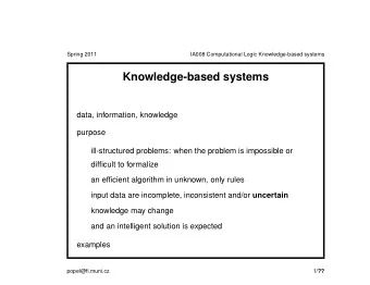 Knowledge-based systems  data, information, knowledge  purpose  ill-structured problems: when the