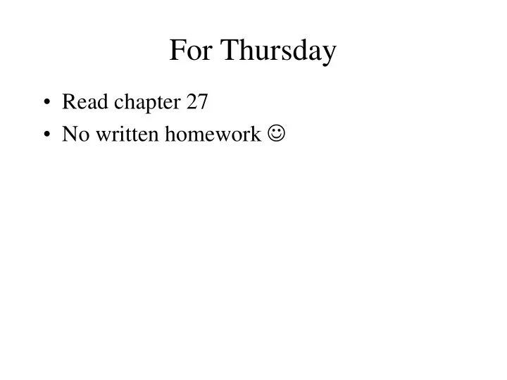 for thursday