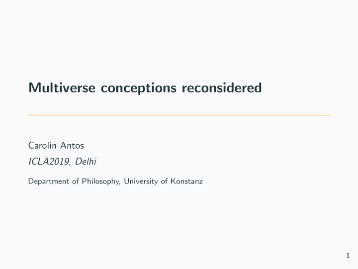 multiverse conceptions reconsidered