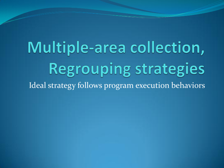 ideal strategy follows program execution behaviors