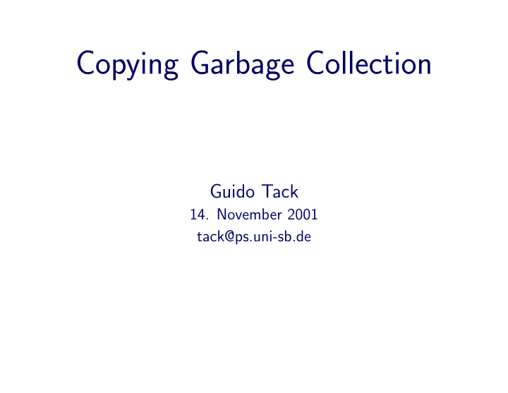 copying garbage collection