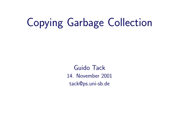 copying garbage collection