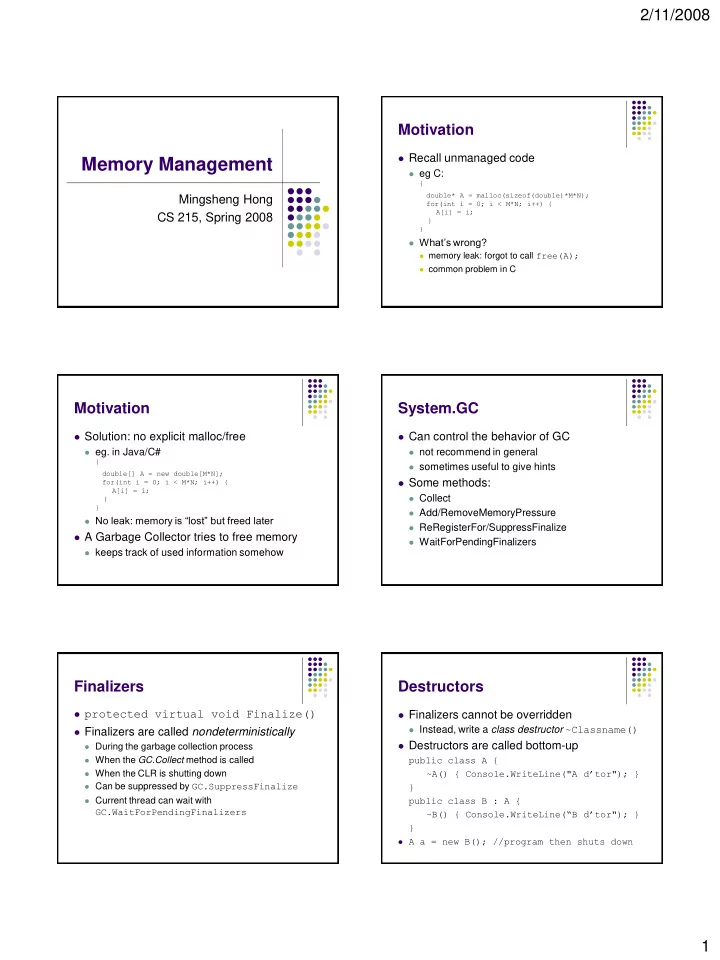 memory management