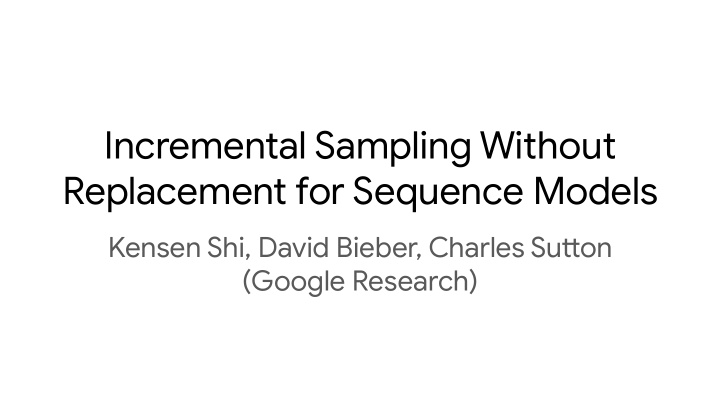 incremental sampling without replacement for sequence