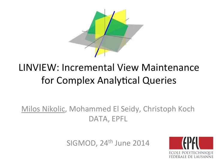 for complex analy cal queries