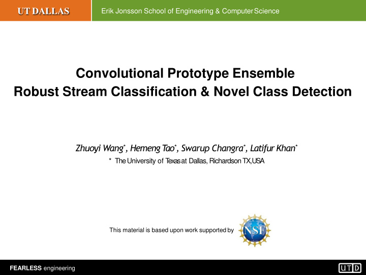 convolutional prototype ensemble robust stream