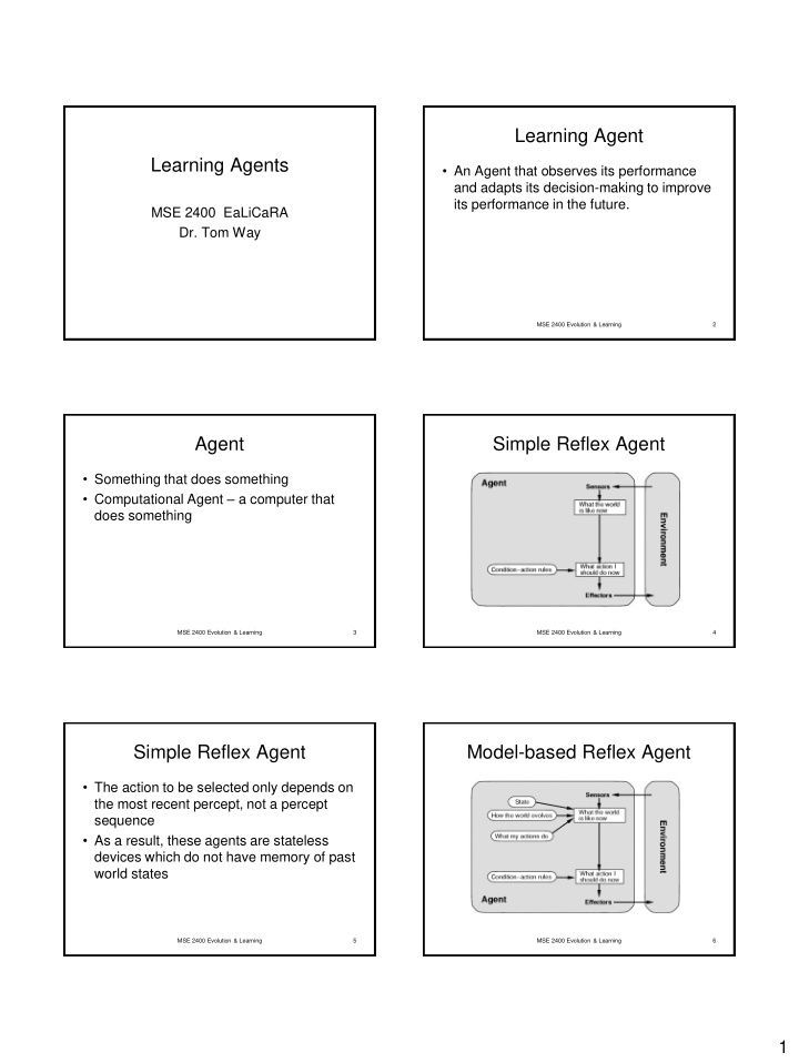 learning agent learning agents