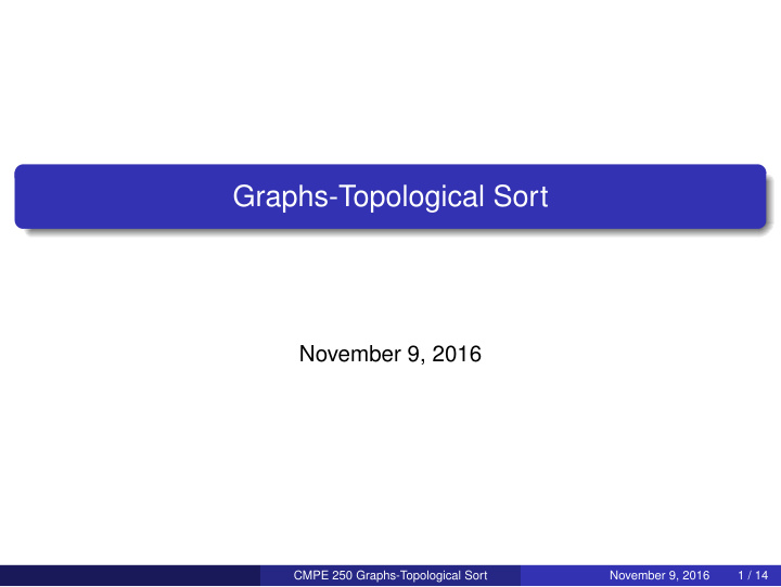 graphs topological sort