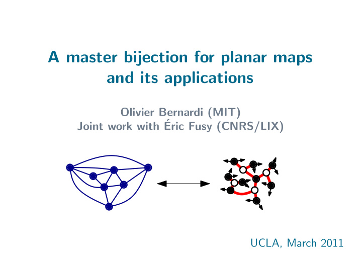 a master bijection for planar maps and its applications