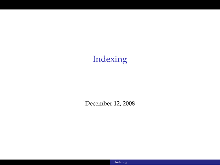 indexing