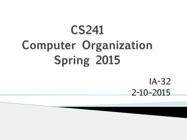 cs241 computer organization spring 2015