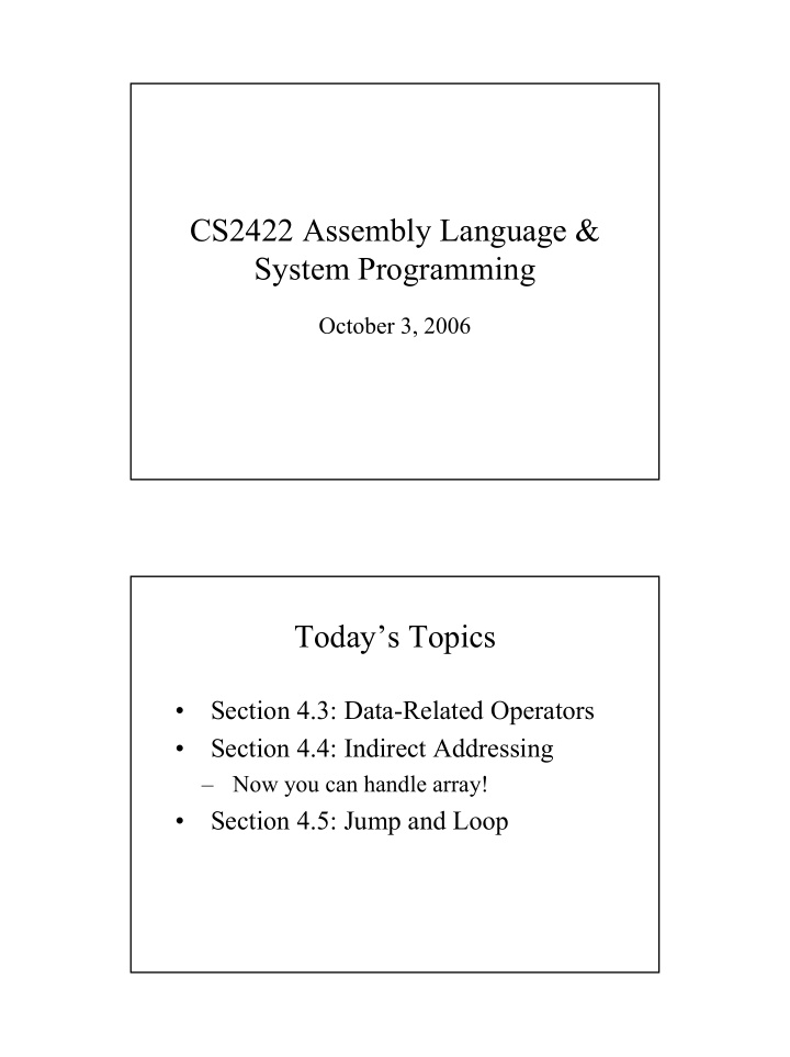 cs2422 assembly language system programming