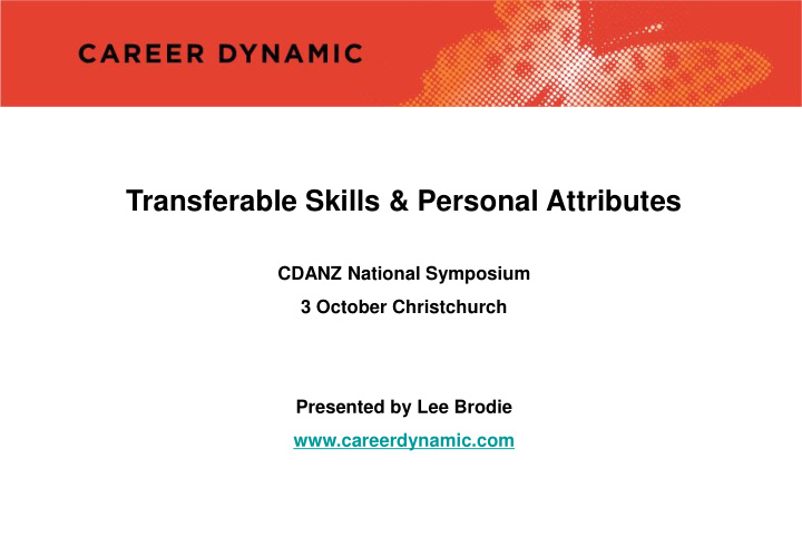 transferable skills personal attributes