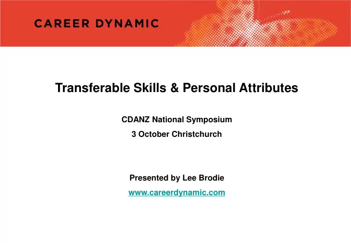 transferable skills personal attributes