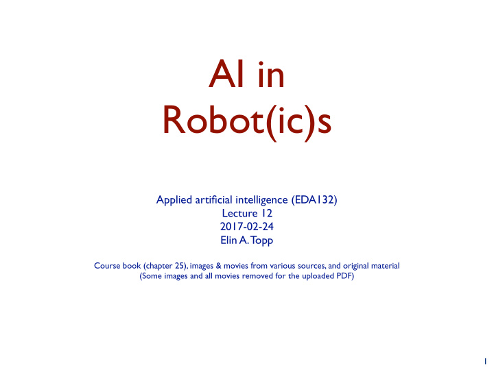 ai in robot ic s