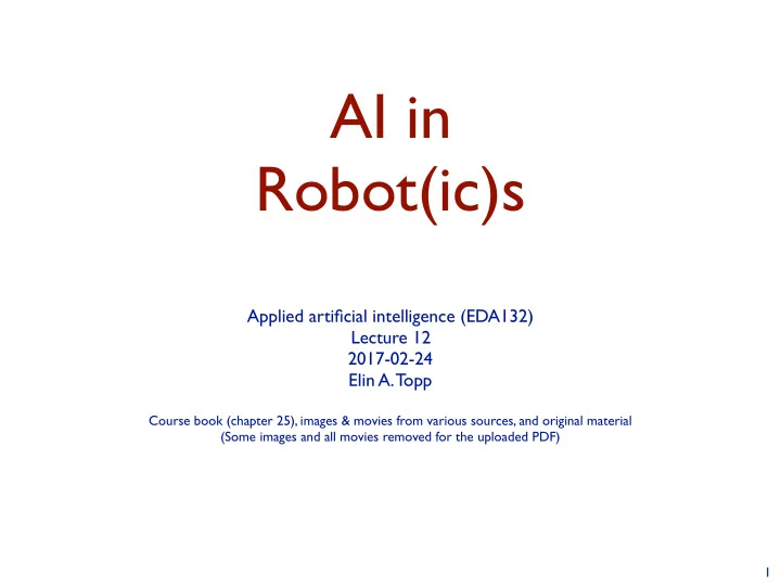 ai in robot ic s