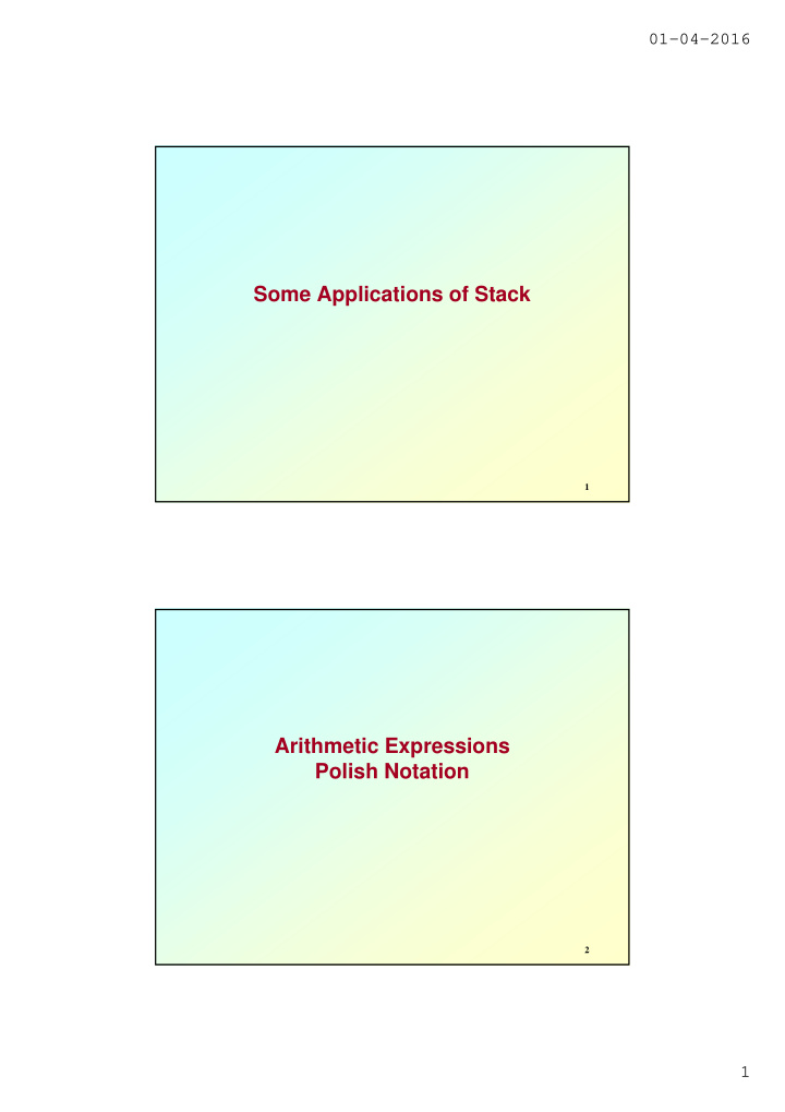 some applications of stack