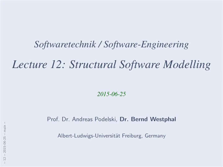 lecture 12 structural software modelling