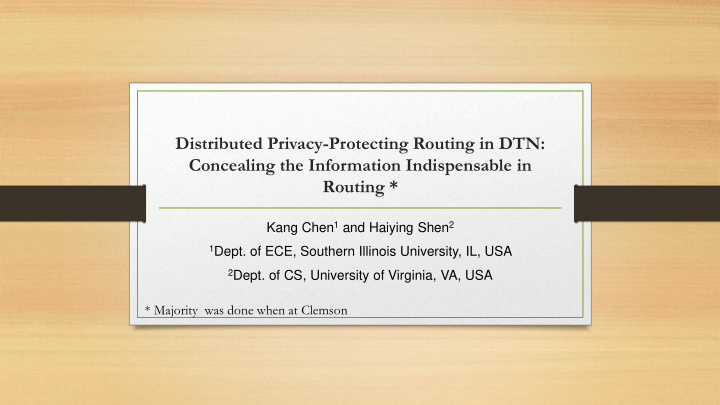 distributed privacy protecting routing in dtn concealing