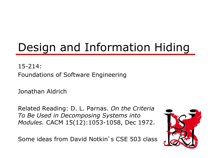 design and information hiding