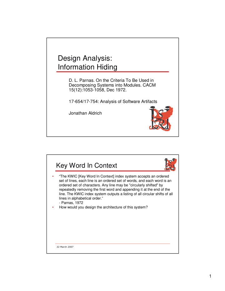 design analysis information hiding