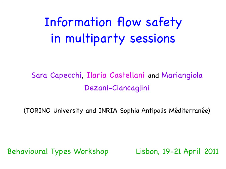 information flow safety in multiparty sessions