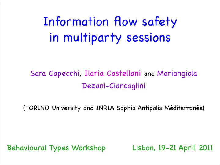 information flow safety in multiparty sessions