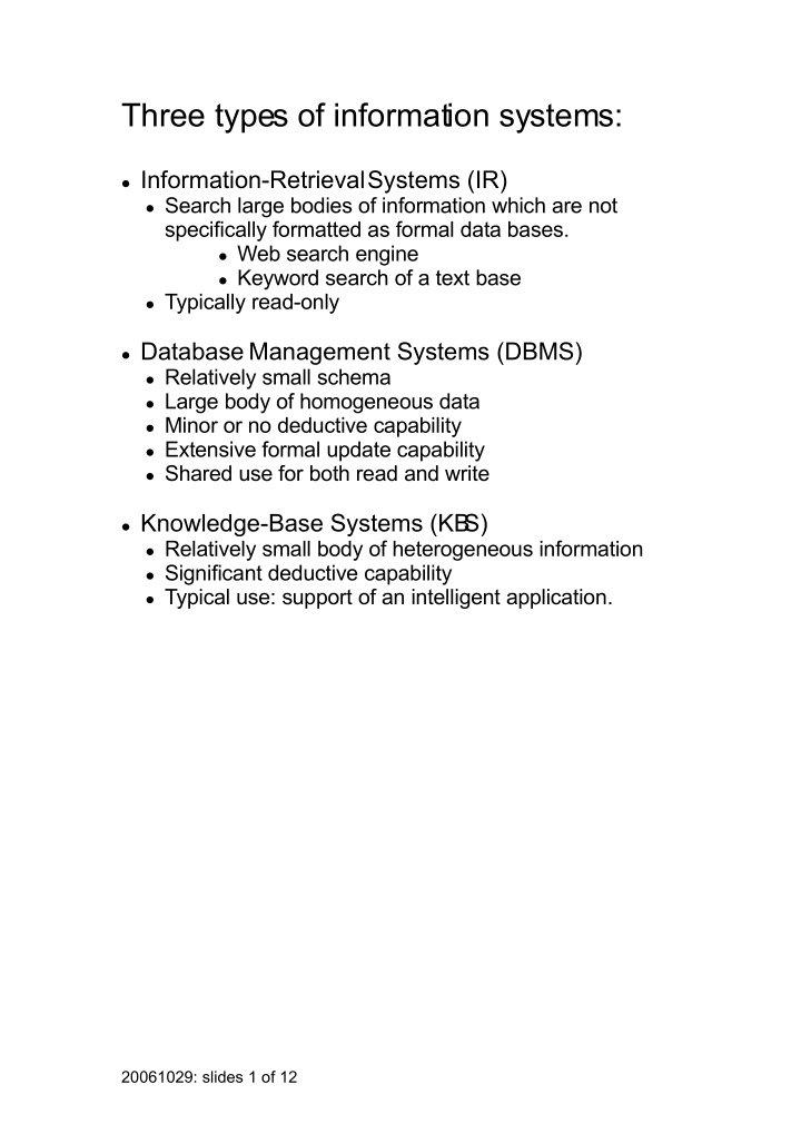 three types of information systems