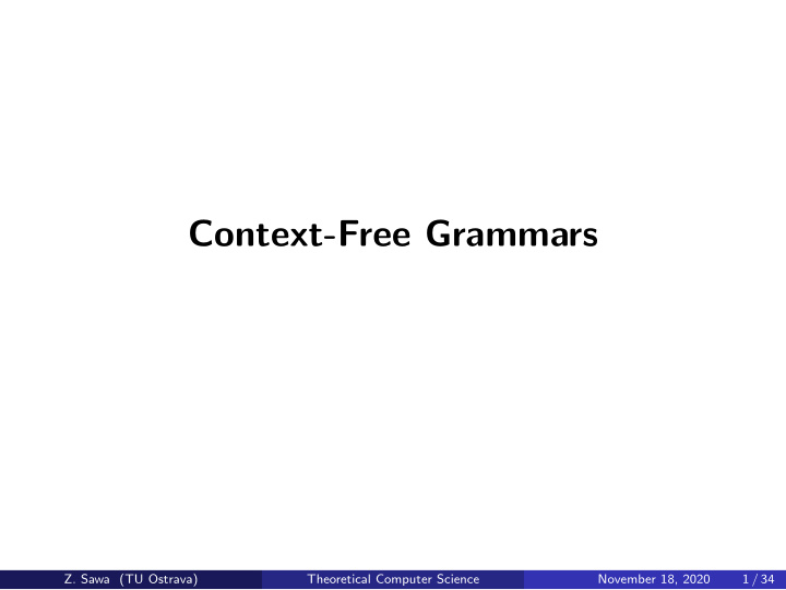 context free grammars