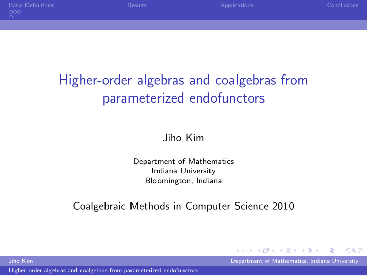higher order algebras and coalgebras from parameterized