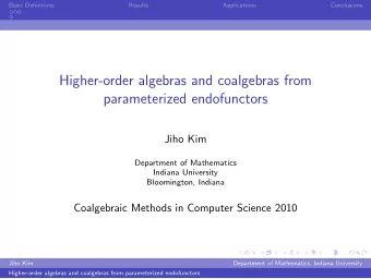 Higher-order algebras and coalgebras from  parameterized endofunctors  Jiho Kim  Department of