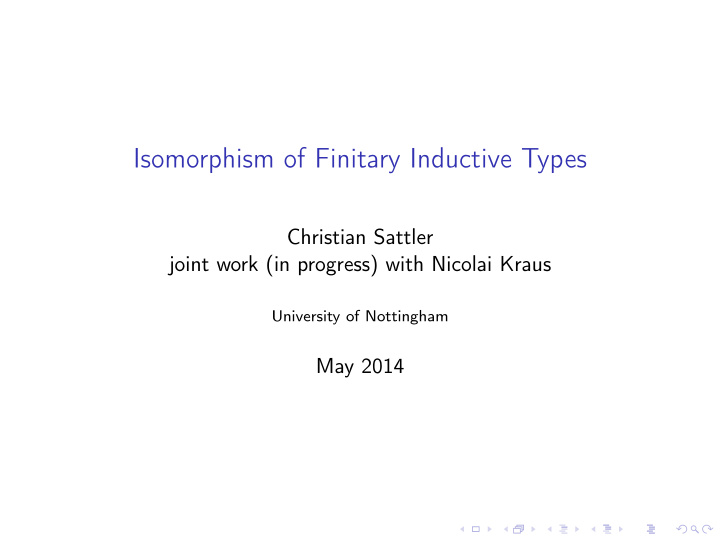 isomorphism of finitary inductive types
