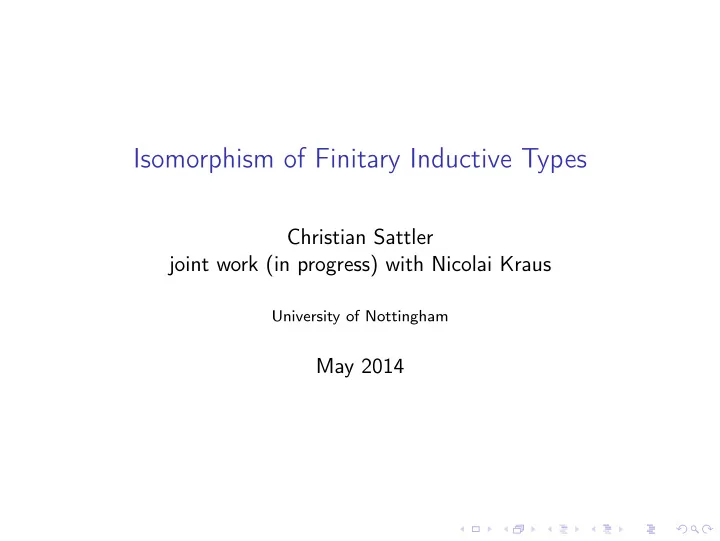 isomorphism of finitary inductive types