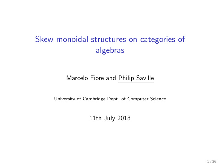 skew monoidal structures on categories of algebras