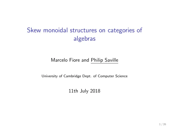 skew monoidal structures on categories of algebras