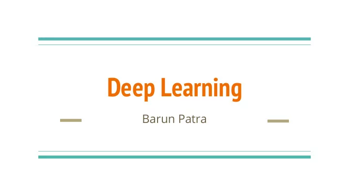 deep learning