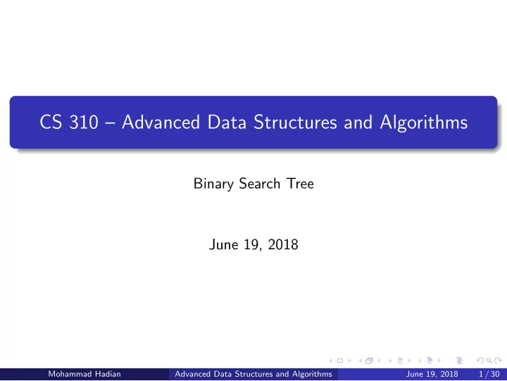 cs 310 advanced data structures and algorithms