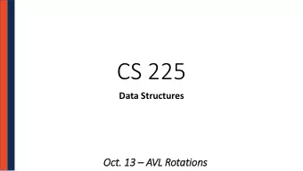 CS 225  Data Structures Oct. 13  AVL Rotations  BST Reflection We know the height of a tree. We
