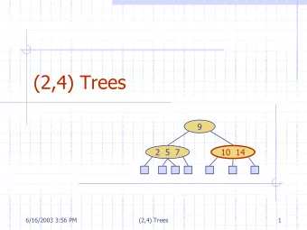 (2,4) Trees  9  2  5  7  10  14  6/16/2003 3:56 PM  (2,4) Trees  1  Outline and Reading  Multi-way